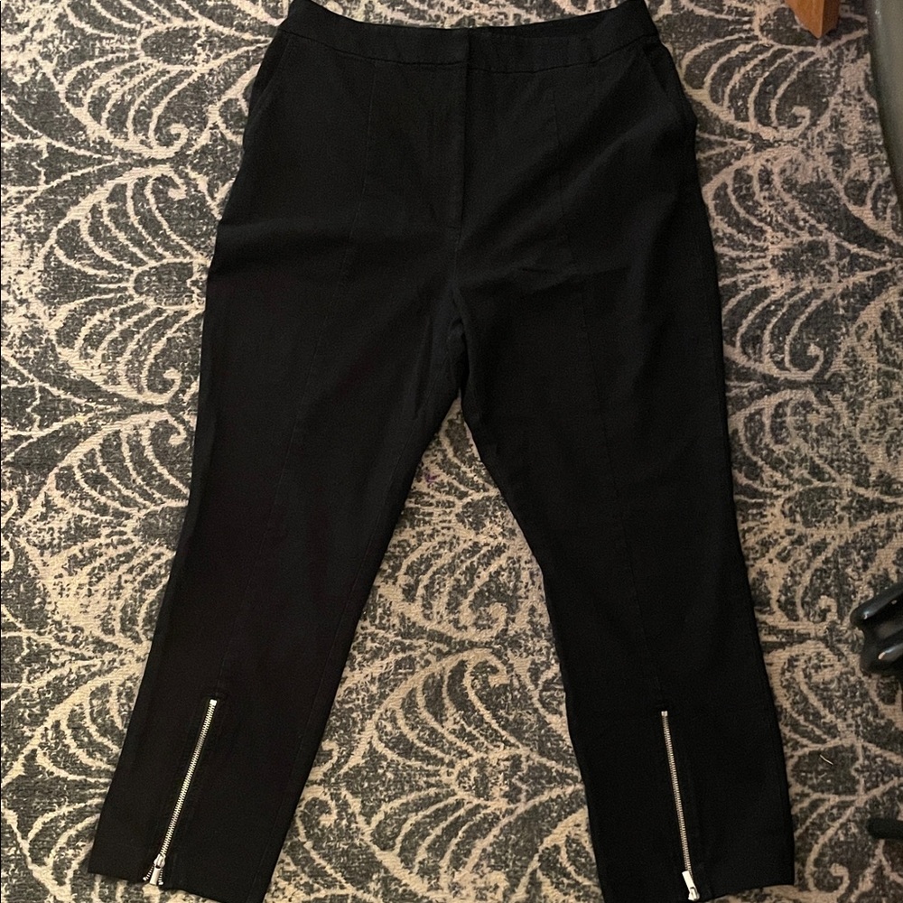 Derek Lam 10 Crosby x RTR Zipper Split Black Hem Pants, US 14 (Italian Size 50) - Picture 10 of 15